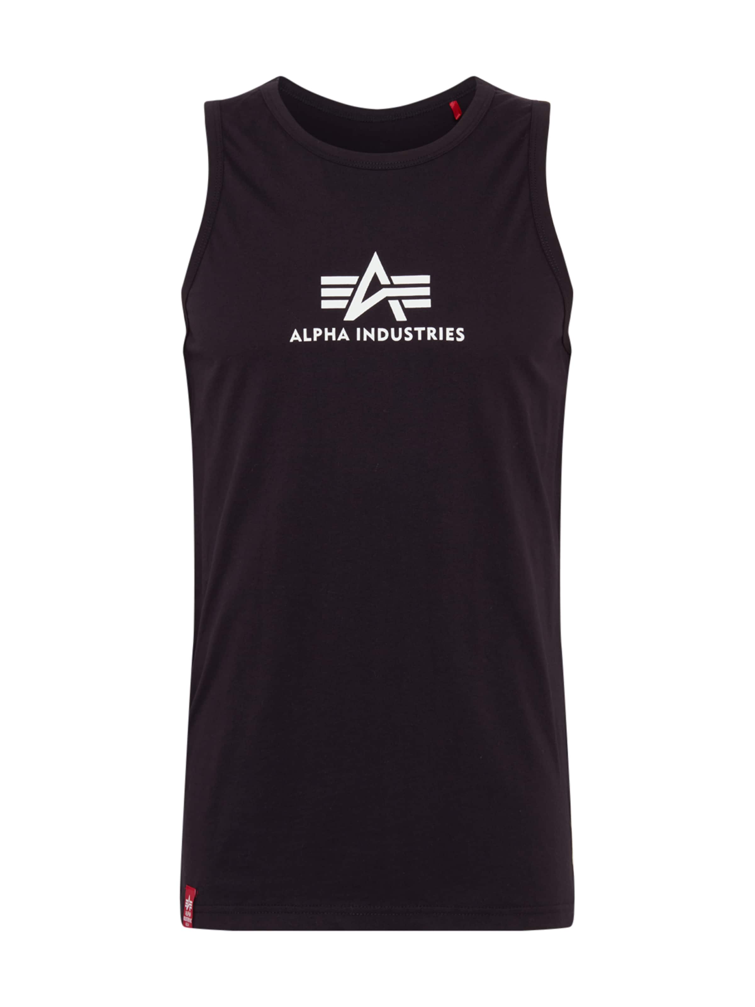 ALPHA INDUSTRIES Regular fit Póló - fekete: elől