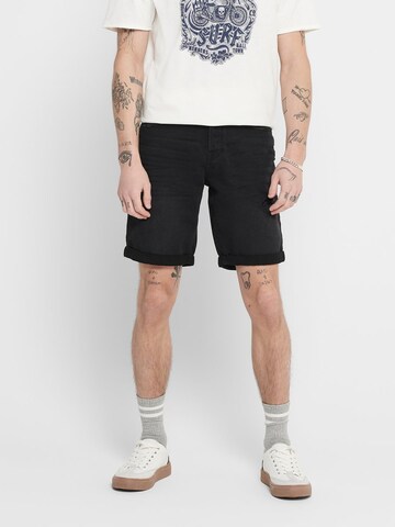 Only & Sons Regular Shorts 'ONSPLY' in Schwarz: predná strana