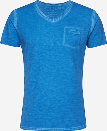 Key Largo T-Shirt 'Soda' mit V-Ausschnitt in Blau: predná strana