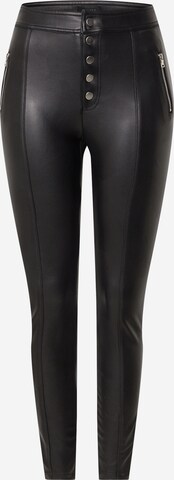 Skinny Pantalon 'ONLSIGGA BUTTON PU PANT PNT' ONLY en noir : devant