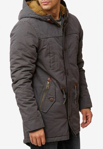 INDICODE JEANS Winter Parka 'Barge' in Grey