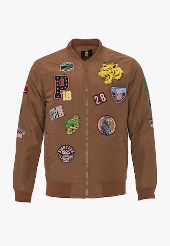 PLUS EIGHTEEN Between-Season Jacket in Brown: front