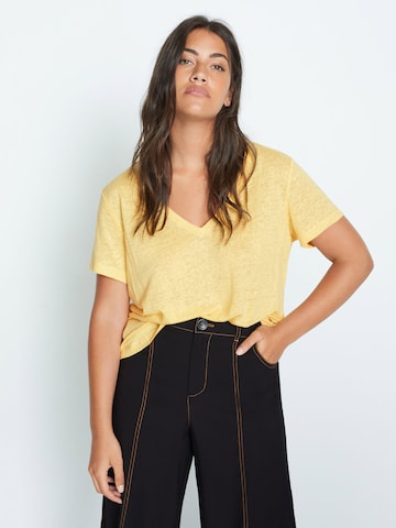 MANGO Shirt 'SILVERY' in Yellow: front