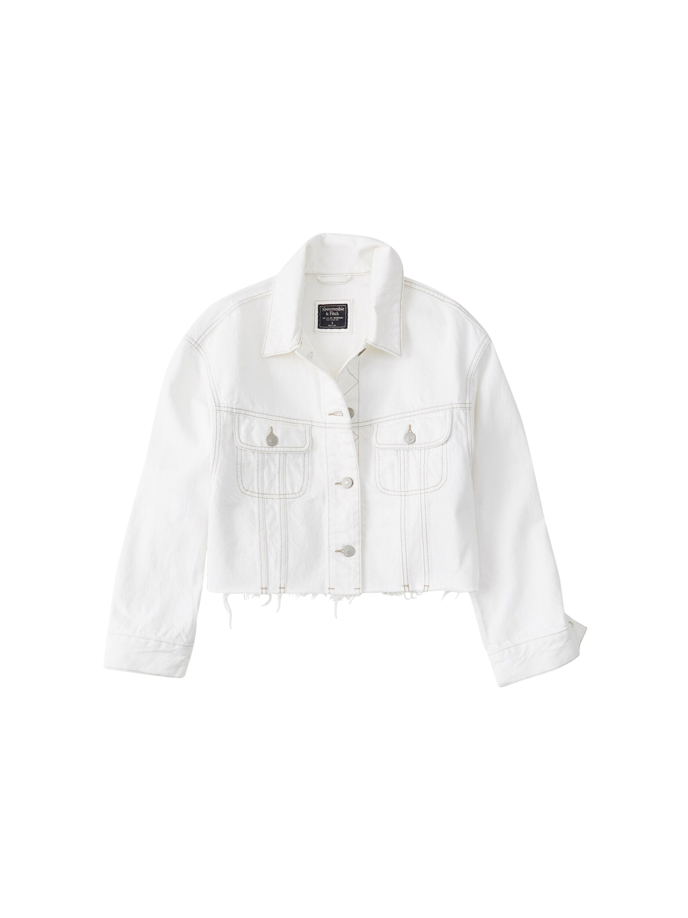 Abercrombie & Fitch - Tussenjas 'SB19-CROPPED GF' in de kleur Wit