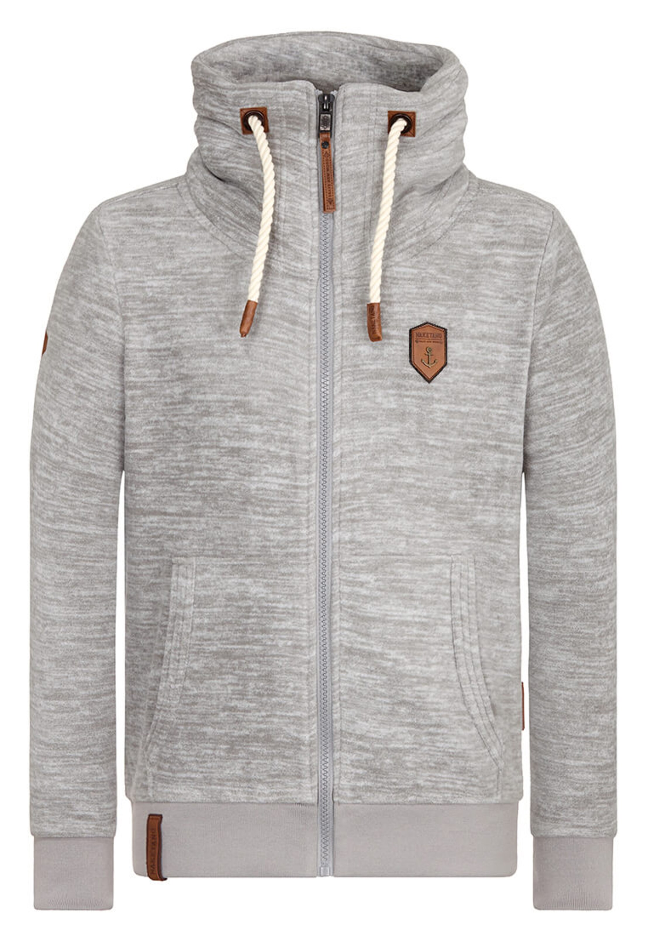 naketano - Fleece jas 'Der Gedudelte pimped' in de kleur Grijs