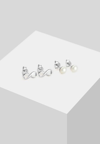 ELLI Ohrringe Infinity, Perle, Perlenohrstecker in Silber
