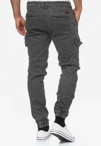 INDICODE JEANS Tapered Cargohose 'August' in Grau