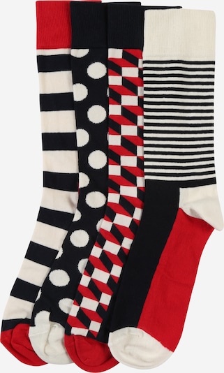 Șosete Happy Socks pe bleumarin / roșu pastel / negru / alb lână, Vizualizare produs