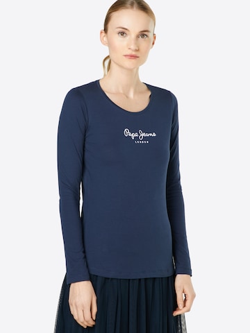 Pepe Jeans Shirt 'NEW VIRGINIA L/S' in Blauw: voorkant