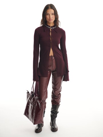 Edgy Burgundy Leather Look