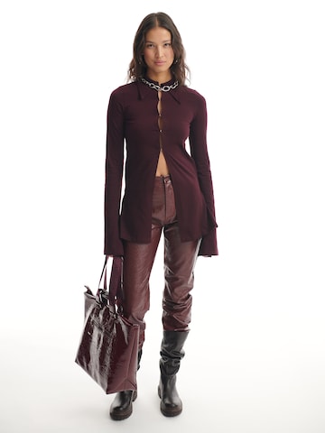 Edgy Burgundy Leather Look