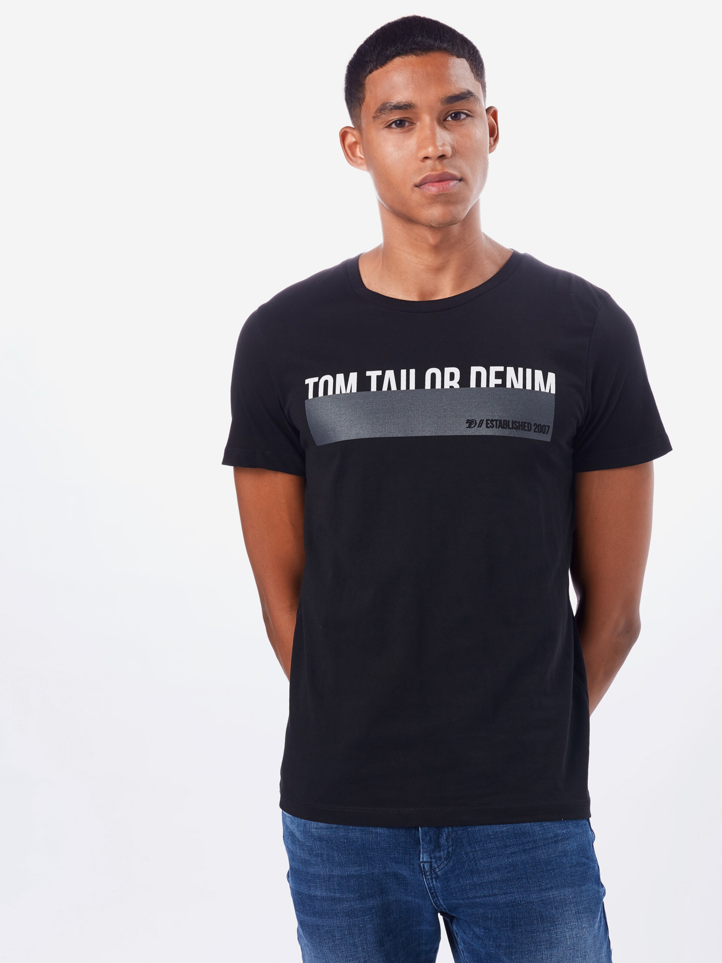 Männer Shirts TOM TAILOR DENIM T-Shirt in Schwarz - IQ19385