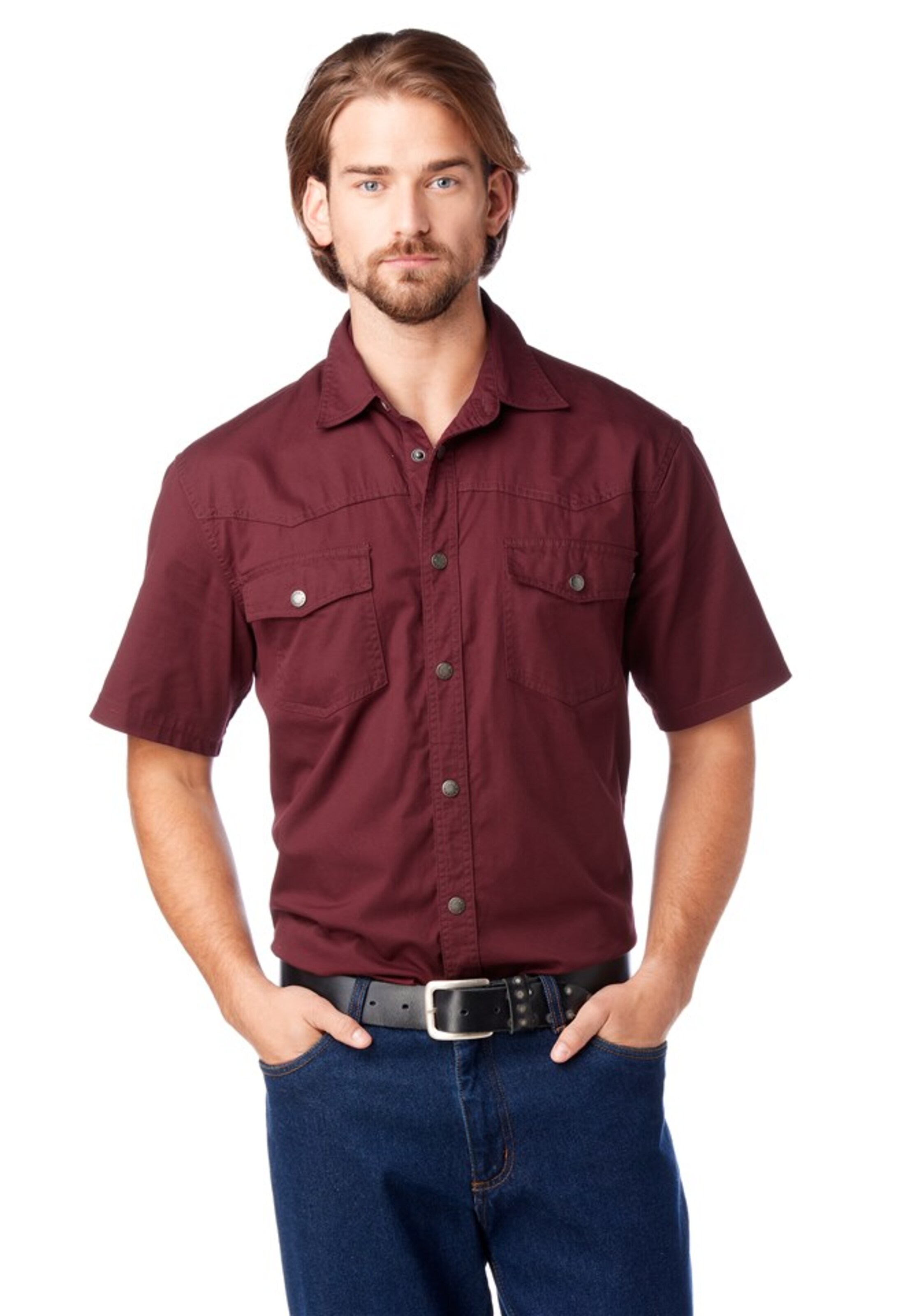 ARIZONA Regular fit Button Up Shirt in Red: front