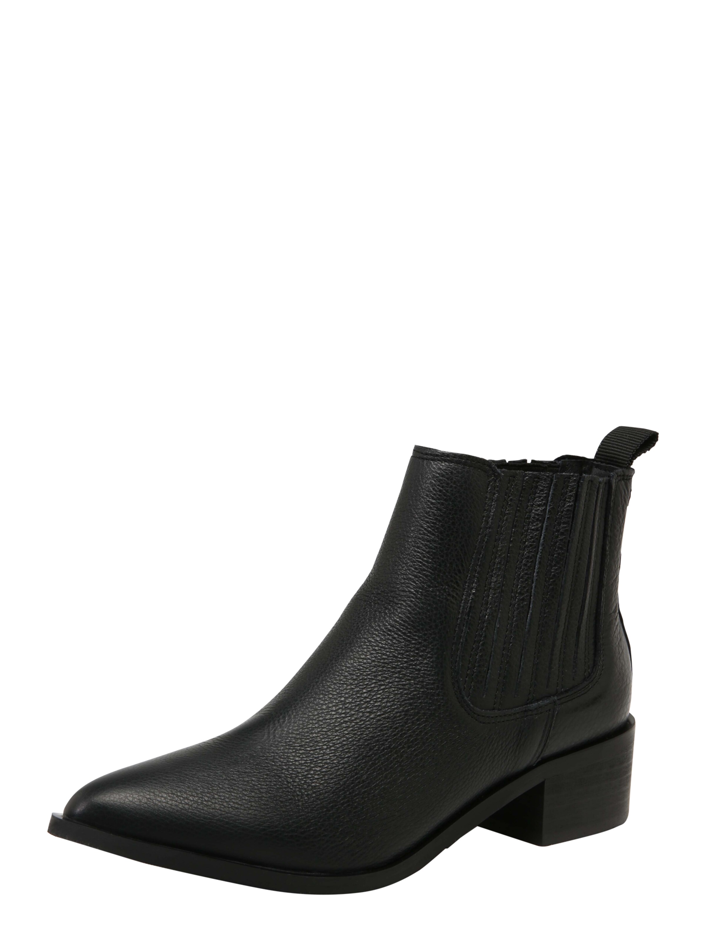 SELECTED FEMME - Enkellaarsjes 'SLFELENA NEW LEATHER BOOT NOOS B' in de kleur Zwart