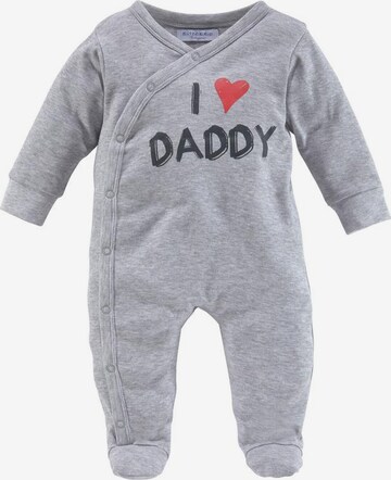 KLITZEKLEIN Pajamas 'I love Mummy / I love Daddy, Druck' in Grey