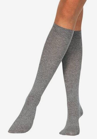 ROGO Knee High Socks in Grey: front
