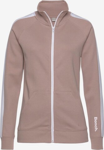 BENCH Zip-Up Hoodie in Beige: front