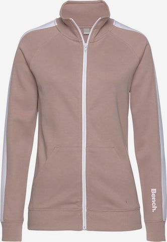 BENCH Zip-Up Hoodie in Beige: front