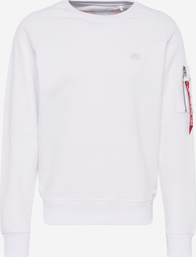 ALPHA INDUSTRIES Sweatshirt 'X-Fit' in de kleur Rood / Wit, Productweergave