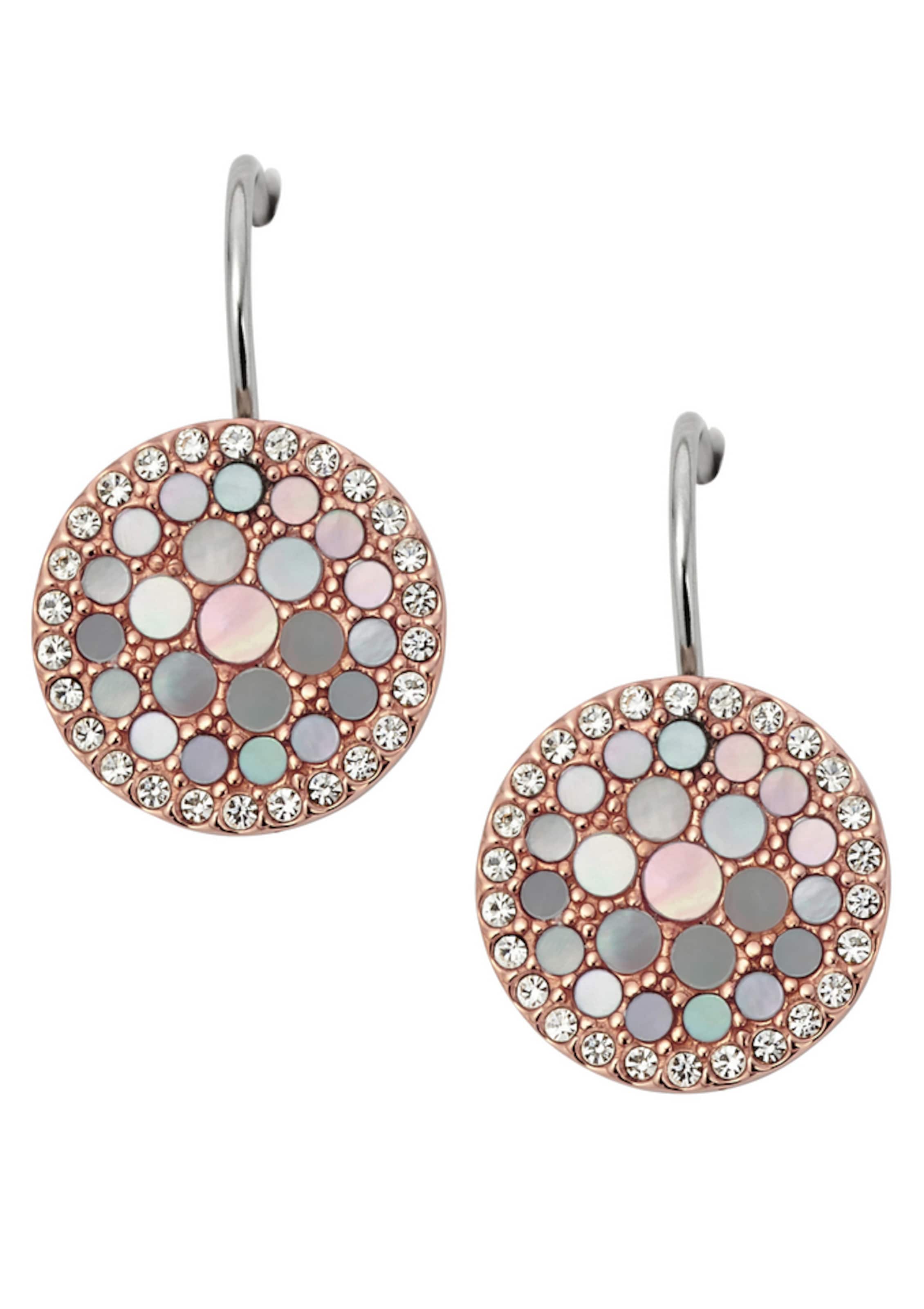 FOSSIL Обеци в злато: отпред