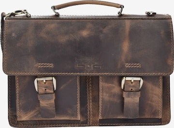 MIKA Document Bag in Brown: front