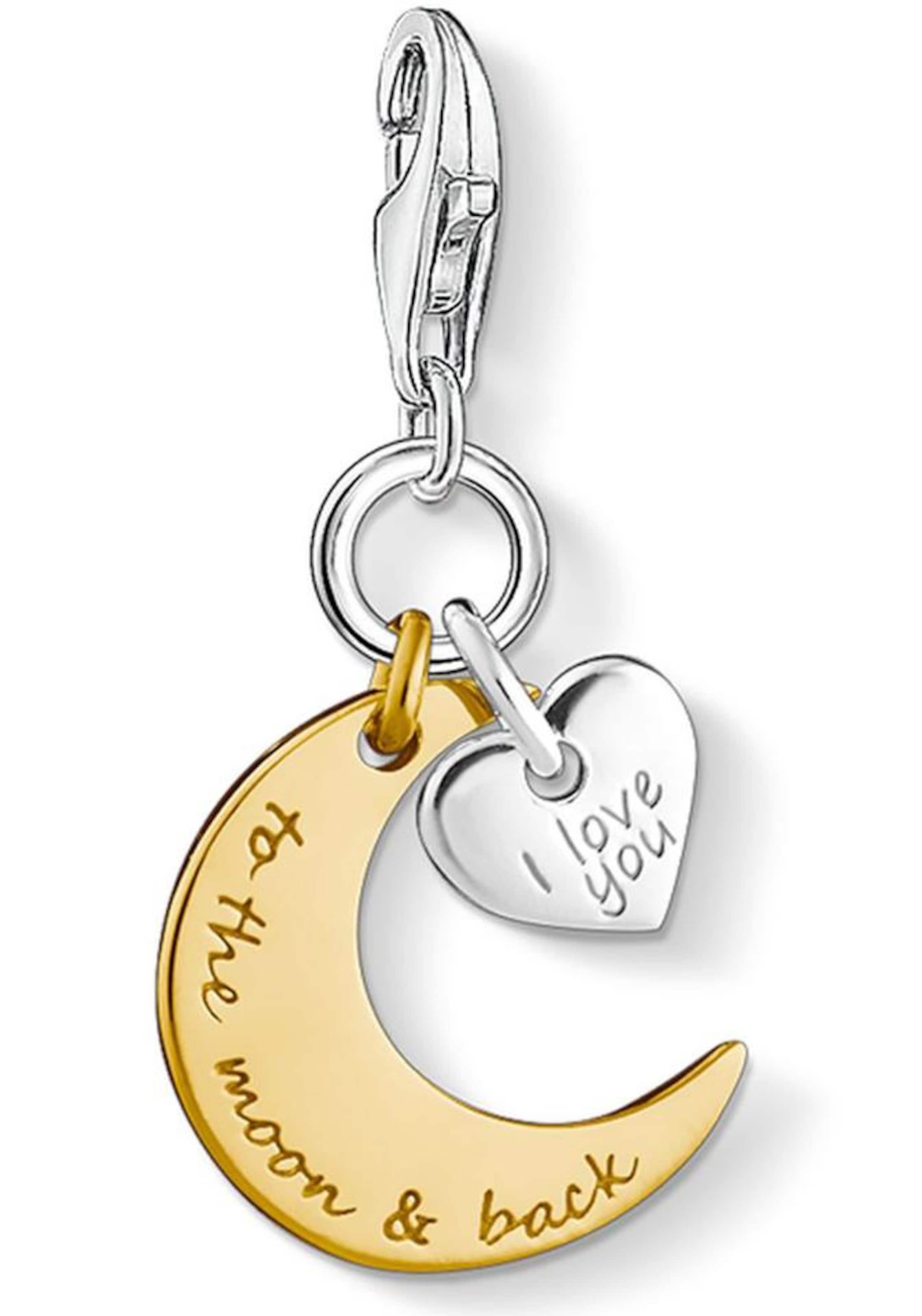 Thomas Sabo Charm-Einhänger I LOVE YOU TO THE MOON & BACK in Gold, Silber 