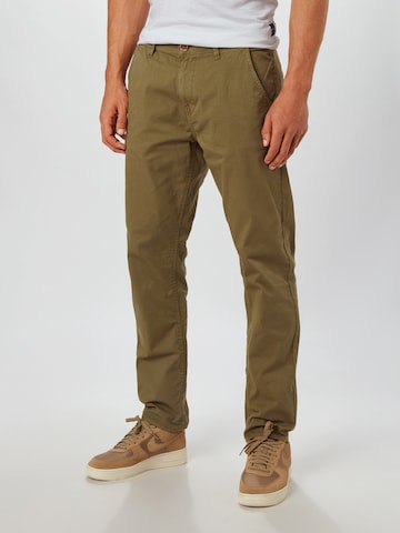 BLEND Slim fit Chino trousers in Green: front