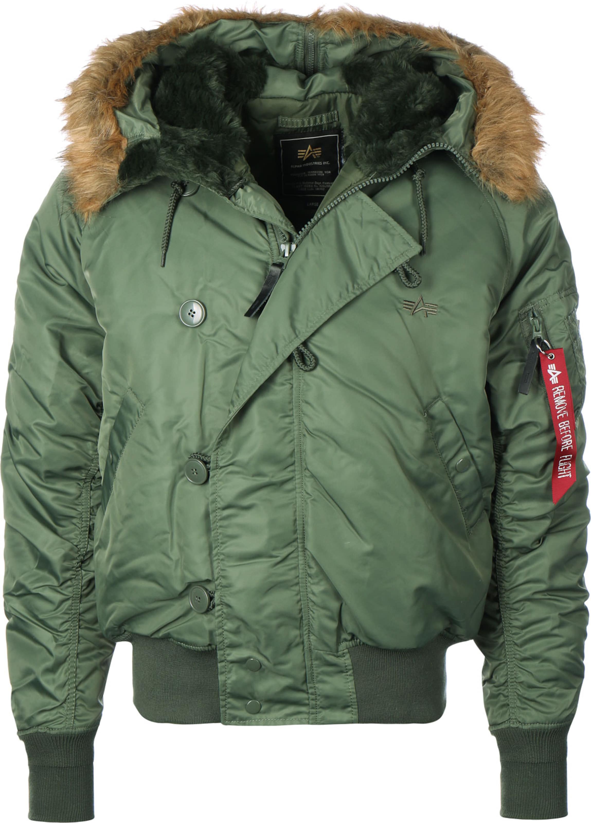 ALPHA INDUSTRIES - Chaqueta de invierno 'N2B' en verde: frente