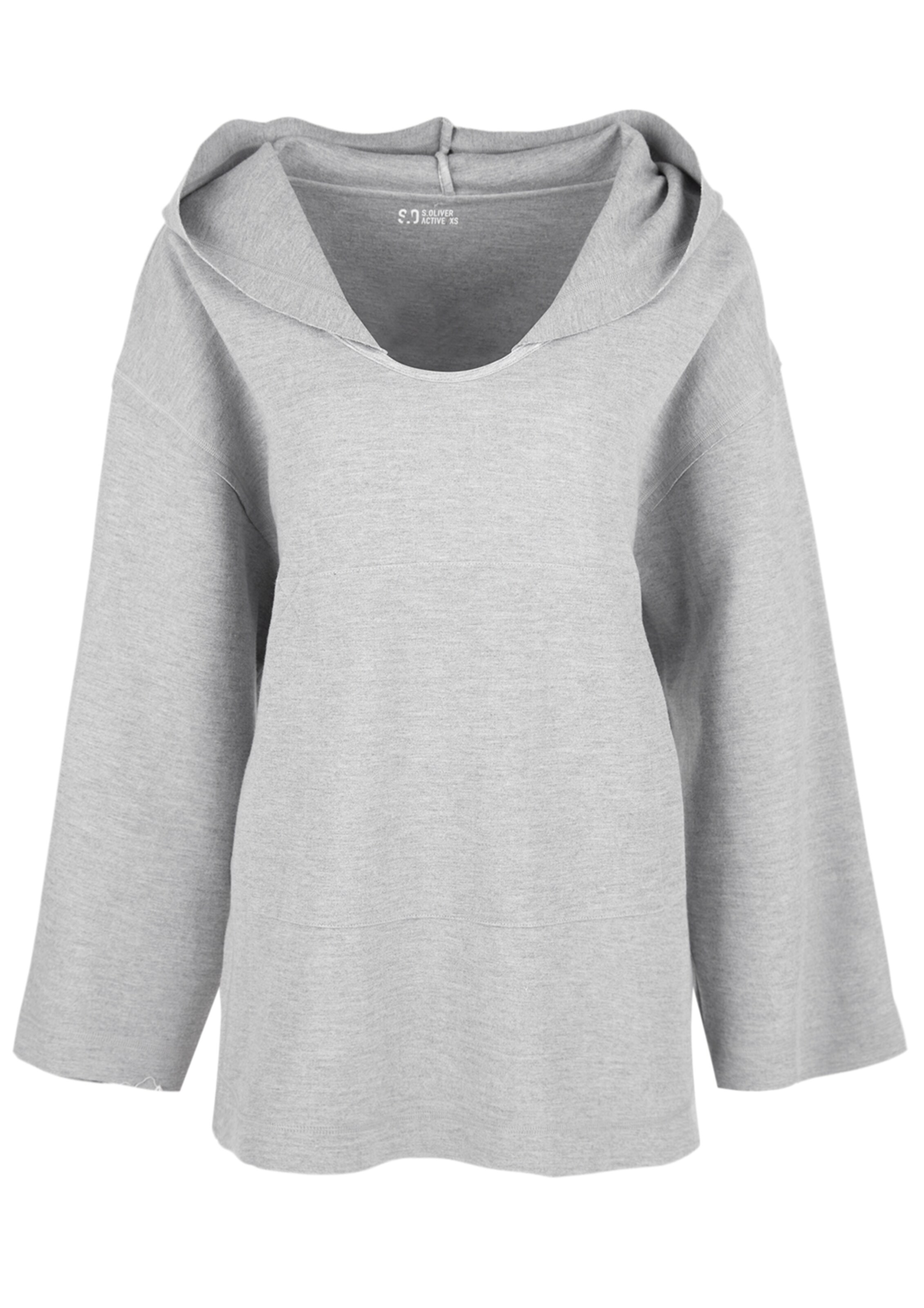 s.Oliver Active - Lässiger Sweat-Hoodie in graumeliert