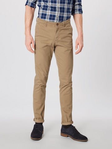 JACK & JONES Slim fit Chino trousers 'Marco Bowie' in Brown: front