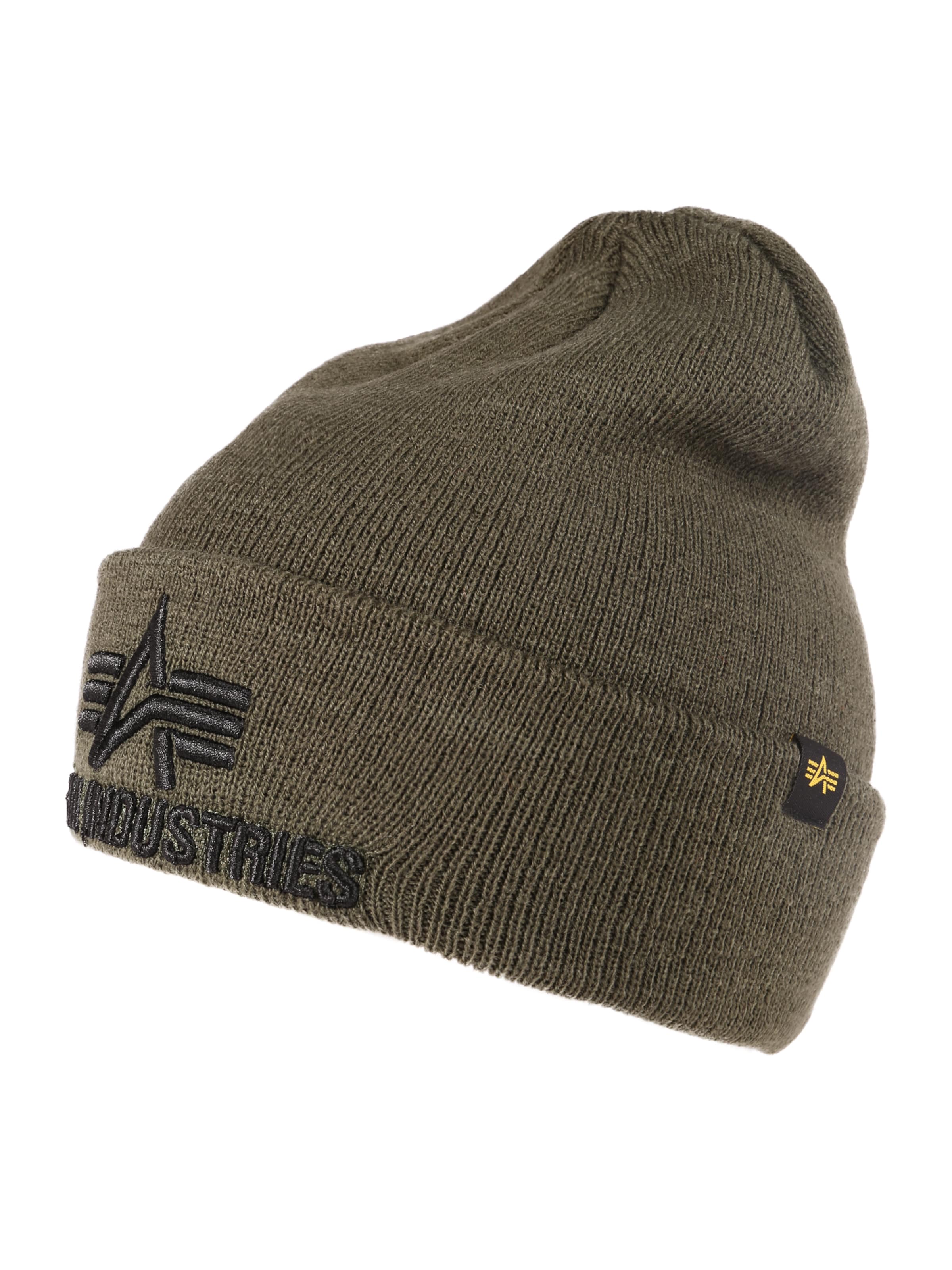 Berretto di ALPHA INDUSTRIES in verde: frontale
