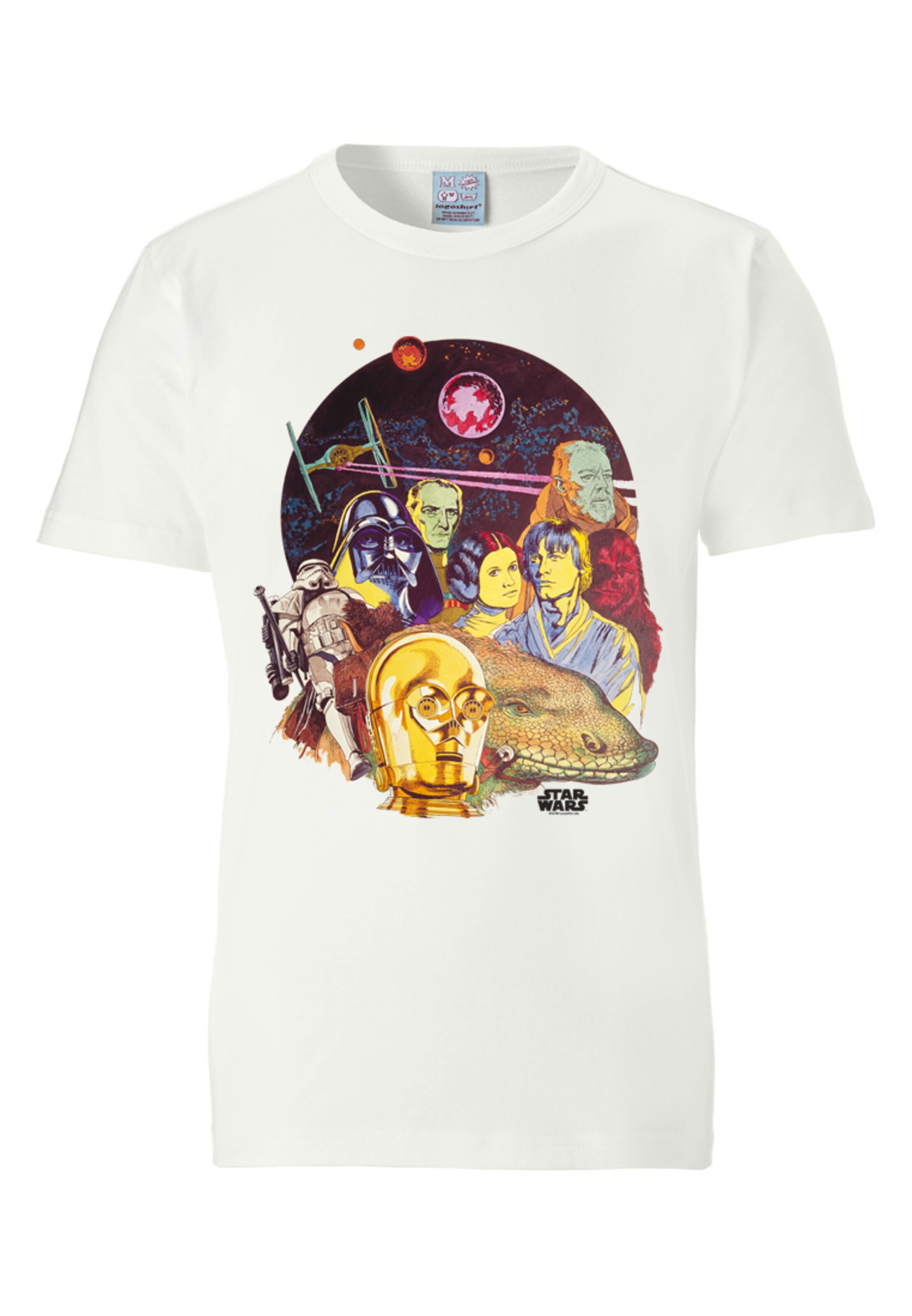 LOGOSHIRT Shirt 'Star Wars' in White: front