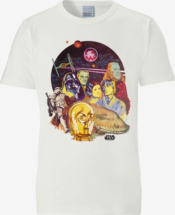 LOGOSHIRT Shirt 'Star Wars' in White: front