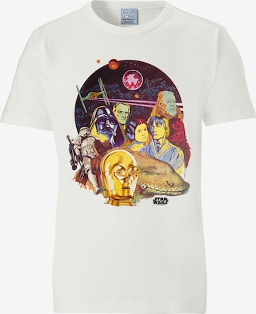 LOGOSHIRT Shirt 'Star Wars' in Wit: voorkant