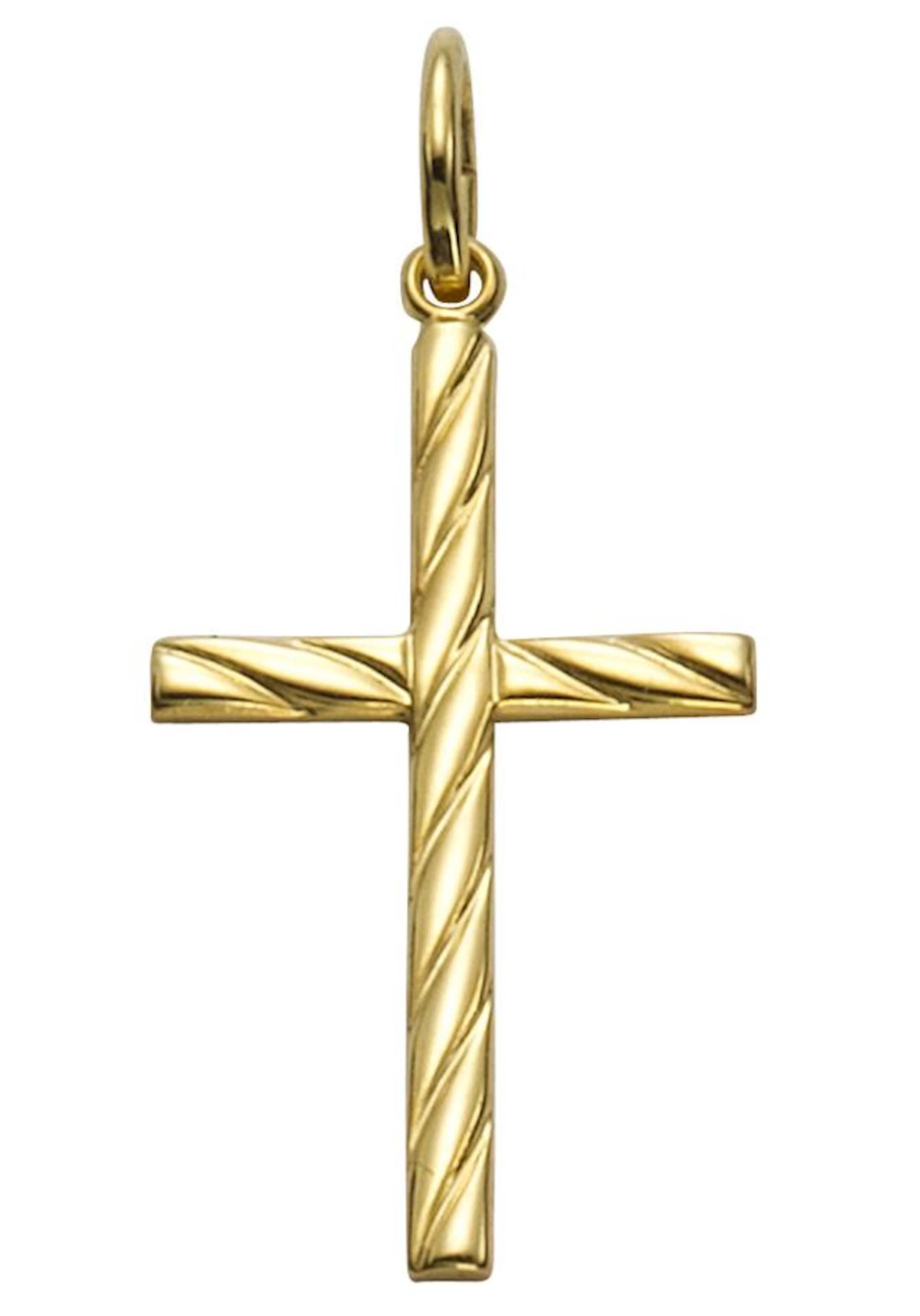 FIRETTI Kreuzanhänger 'Symbol des Glaubens' in Gold: Vorderseite