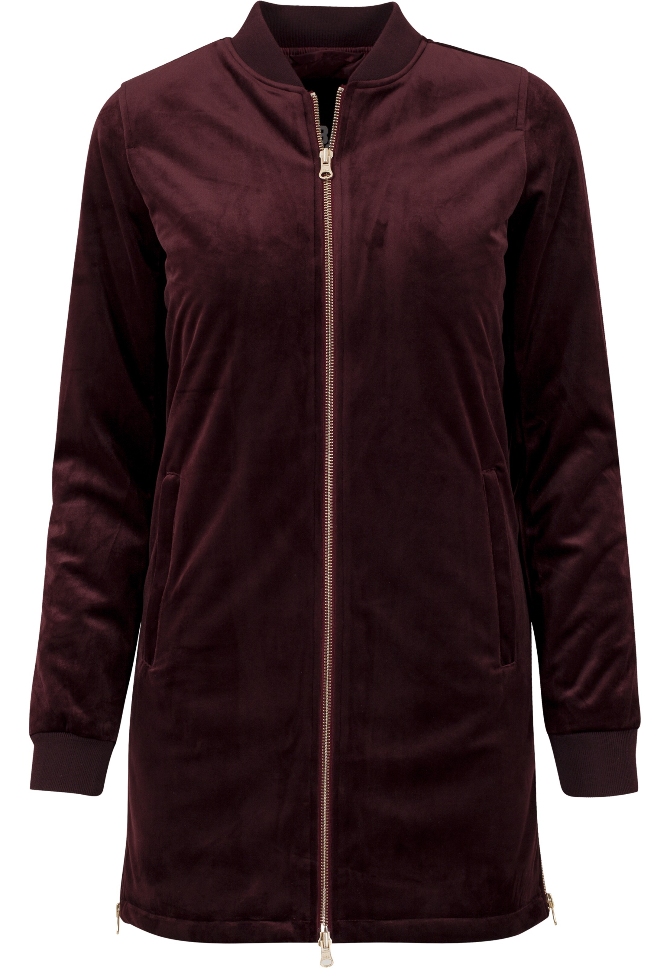 Urban Classics Between-seasons coat in Red: front