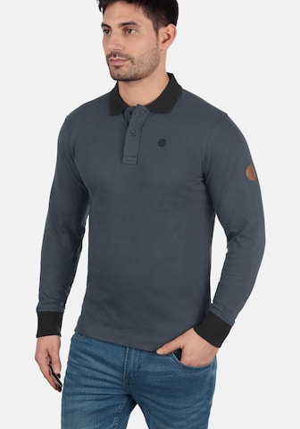 BLEND Langarm-Poloshirt 'Ralle' in Grau: predná strana