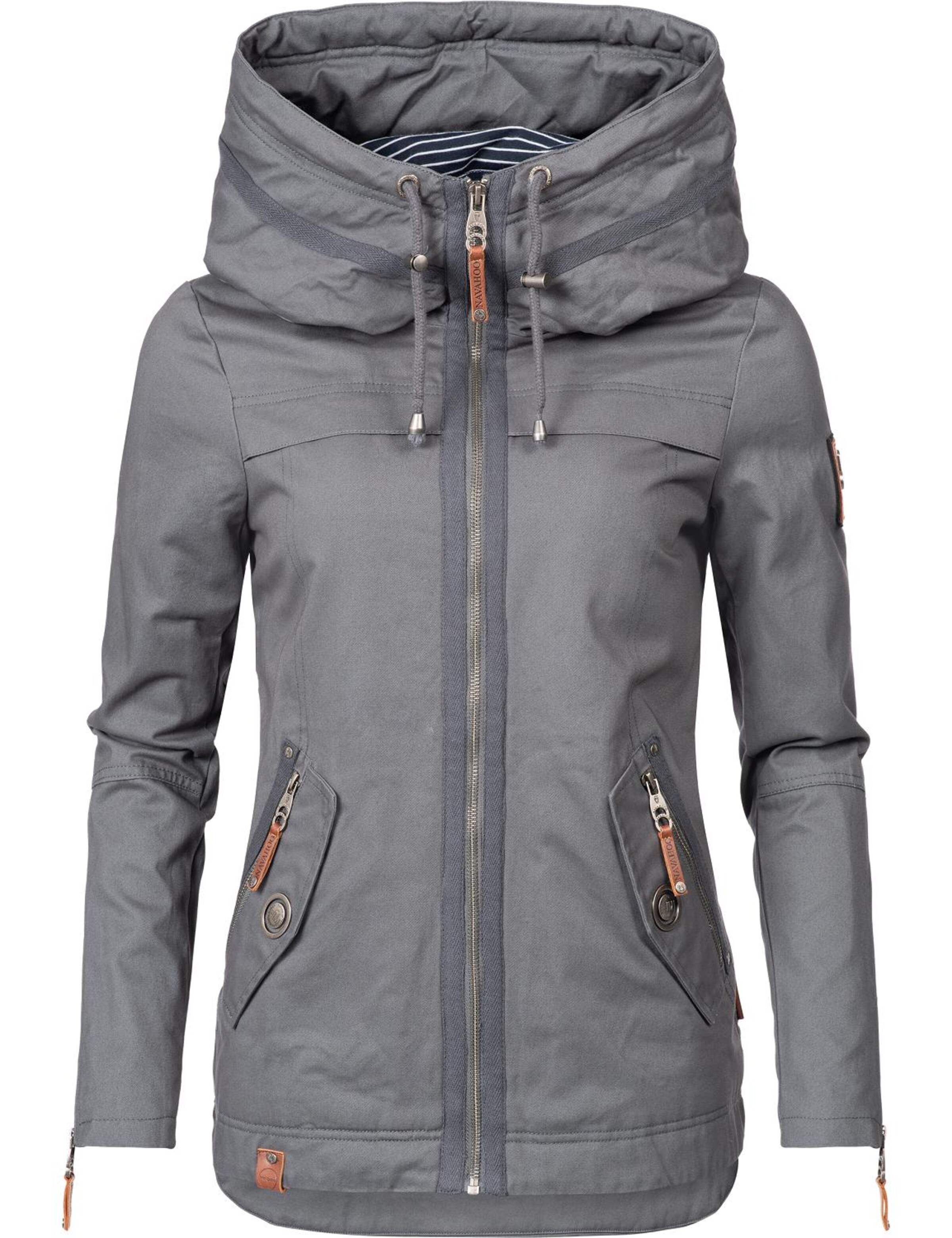 NAVAHOO Φθινοπωρινό και ανοιξιάτικο μπουφάν 'Wekoo' σε γκρι: μπροστά