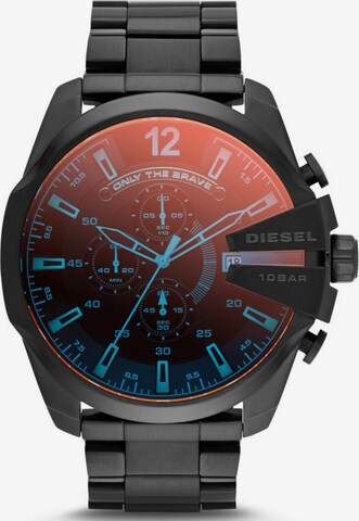 DIESEL - Reloj analógico 'Mega Chief' en negro: frente