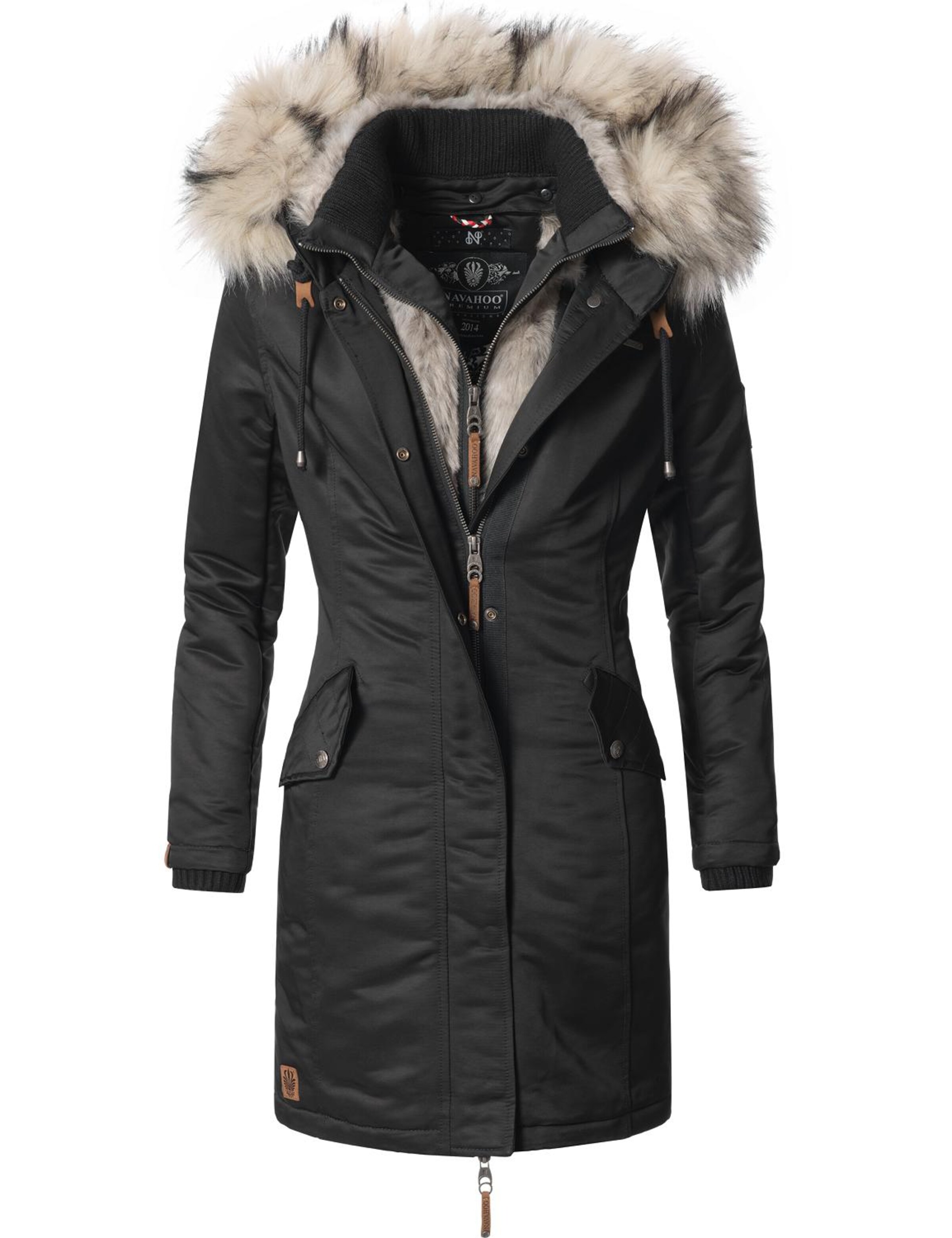 NAVAHOO - Wintermantel 'Daylight' in schwarz