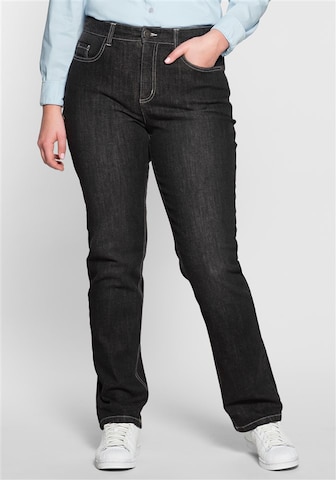 SHEEGO Regular Jeans in Black: front