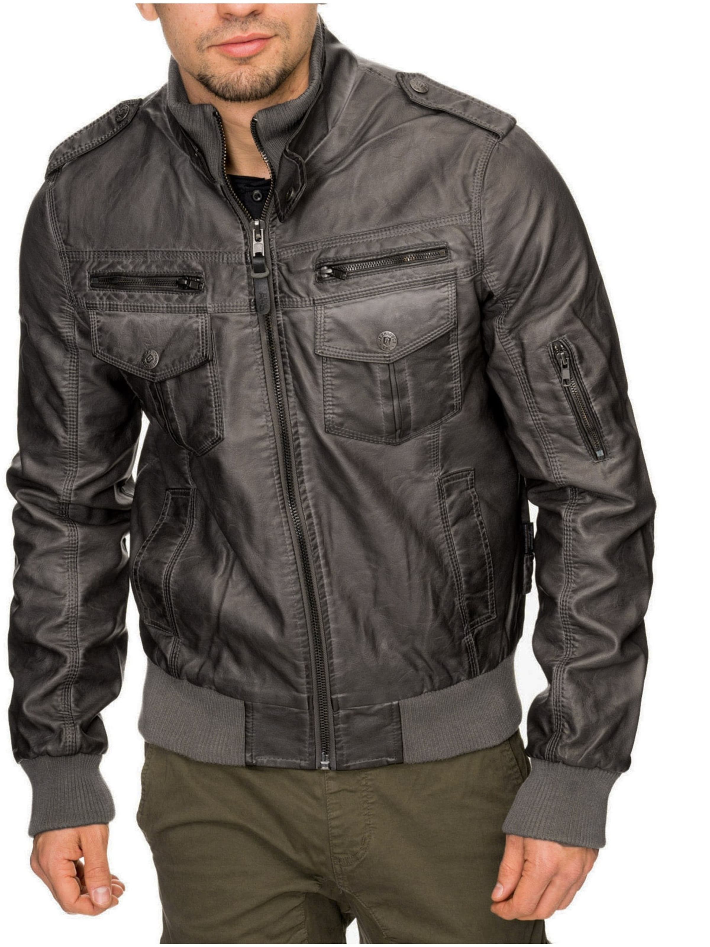 INDICODE JEANS Between-season jacket 'Inco' in Grey: front