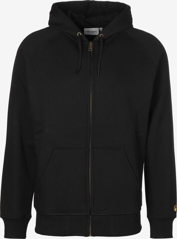 Carhartt WIP Zip-Up Hoodie in Black: front