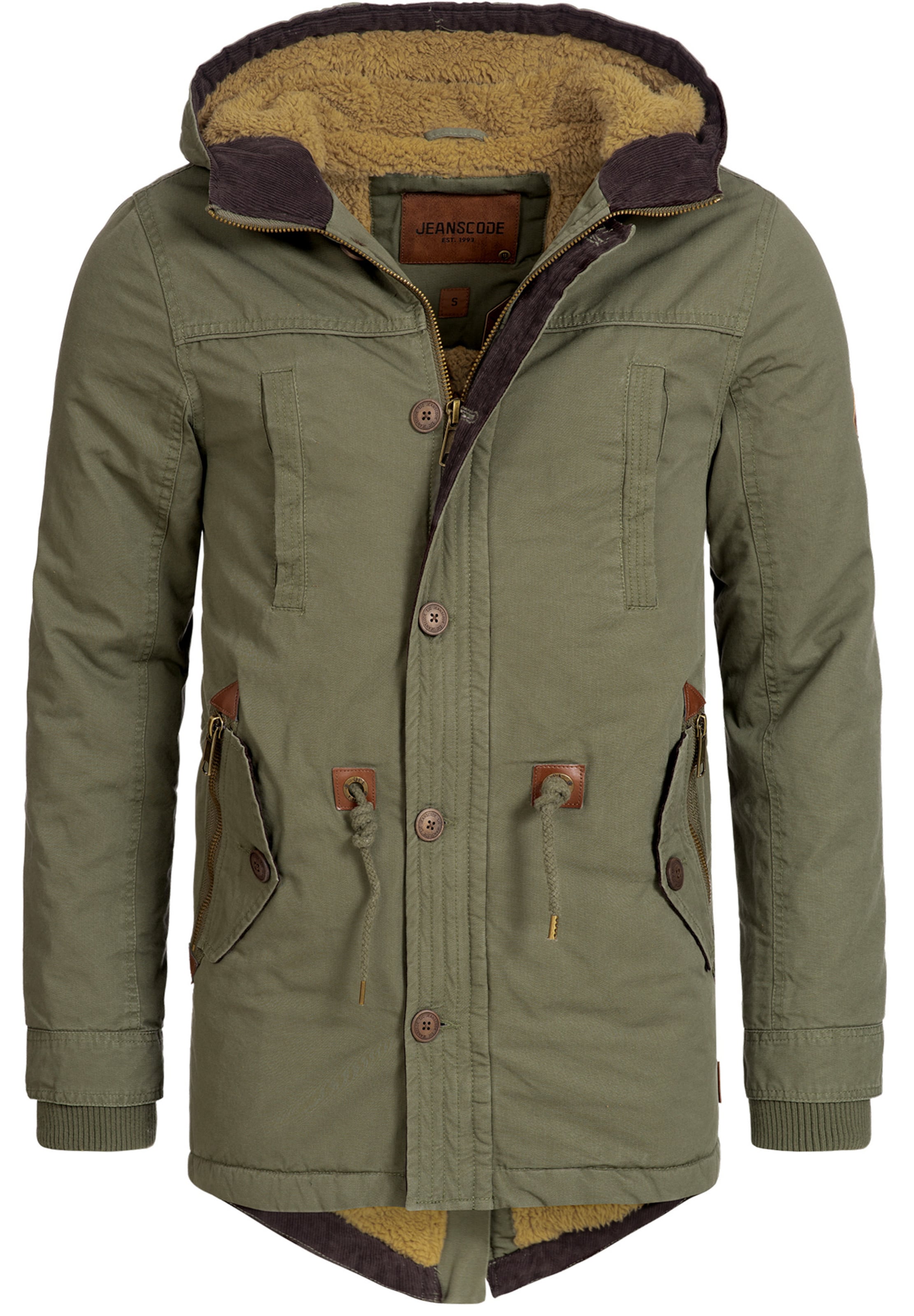 INDICODE JEANS Winterparka 'Barge' in Groen: voorkant