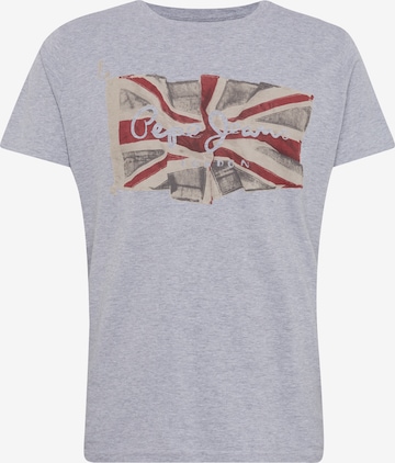 Pepe Jeans T-shirt 'Flag' i grå: framsida
