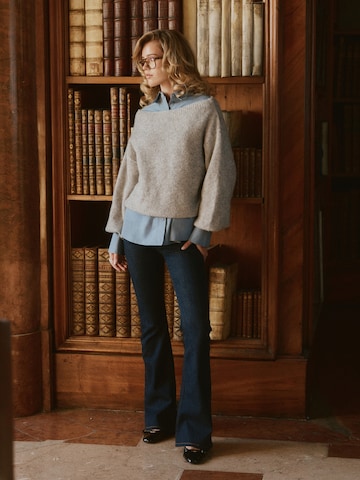 Knit Sweater And Blouse Look