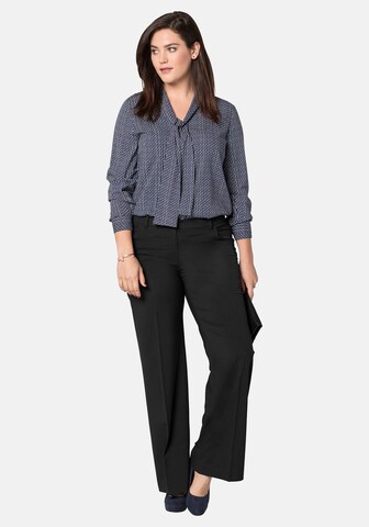 SHEEGO Regular Trousers with creases in Black