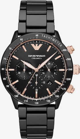 Montre à affichage analogique Emporio Armani en noir : devant