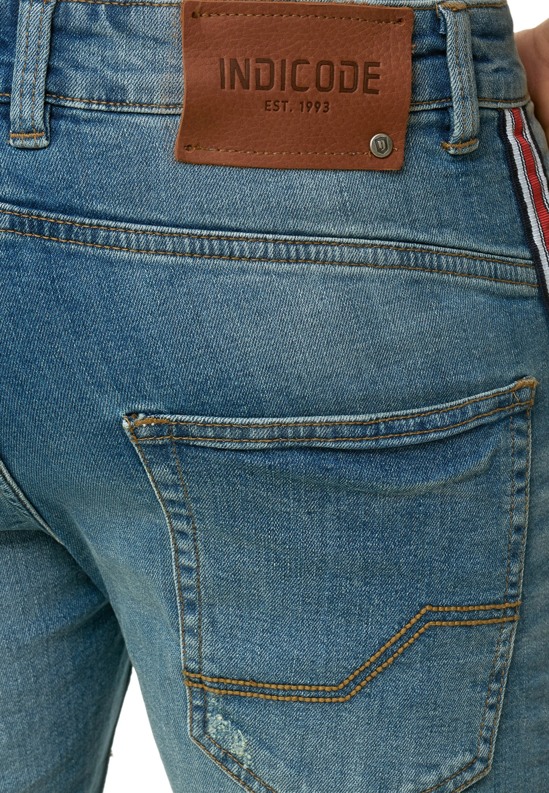 INDICODE JEANS Slimfit Shorts 'Fife' in Blau