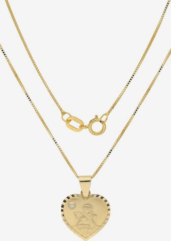 FIRETTI Necklace 'Herz mit Schutzengel' in Gold: front